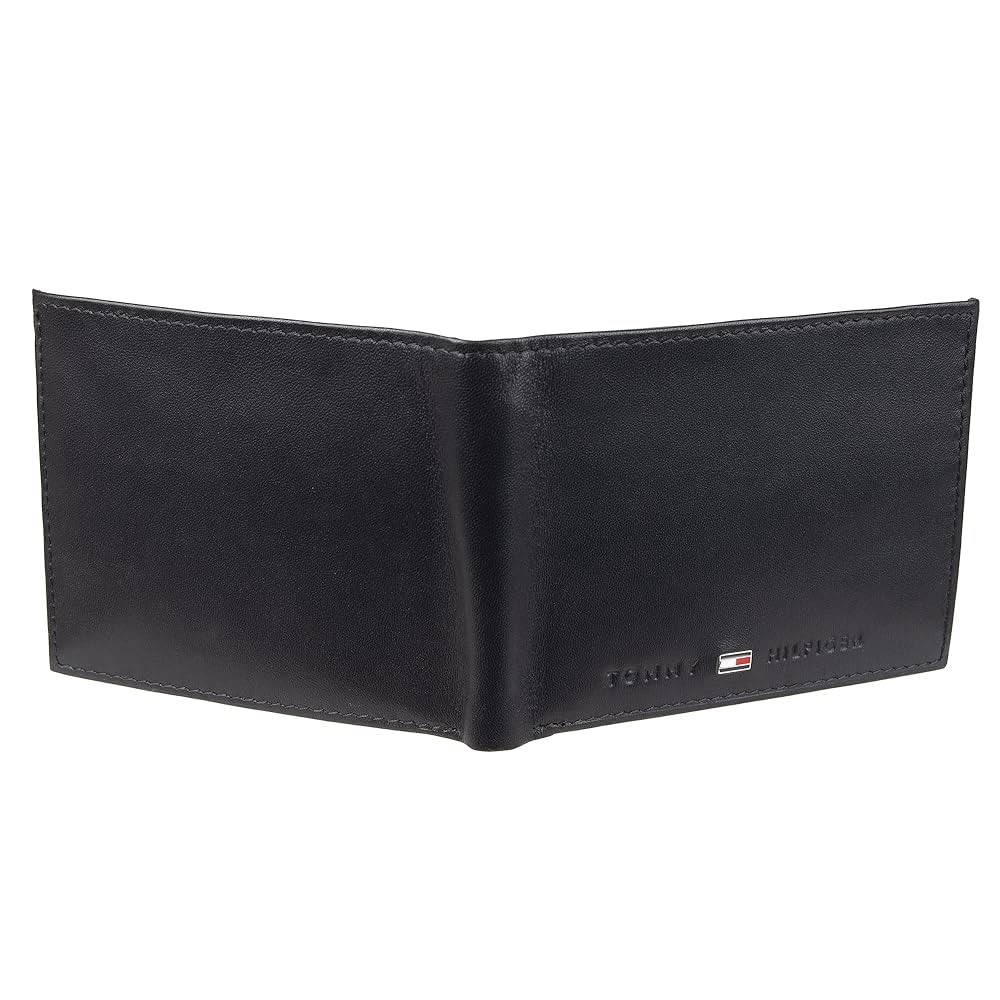 Ví Tommy Hilfiger Men's Bifold Genuine Leather Wallet Black 31TL240005 001
