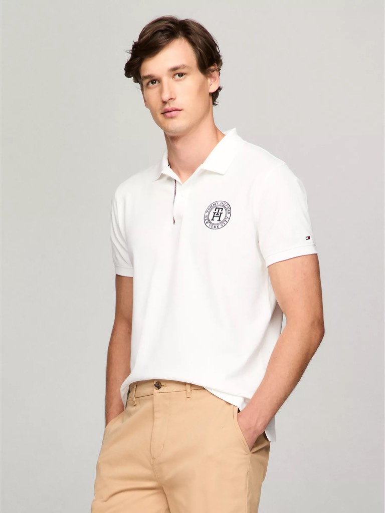 Áo Polo Tommy Hilfiger Regular Fit Timothy Badge White 78JB243 100