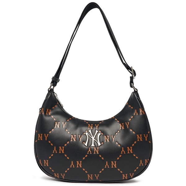 Túi MLB Hobo Monogram PU NY Black 3ABQL012N-50BKS