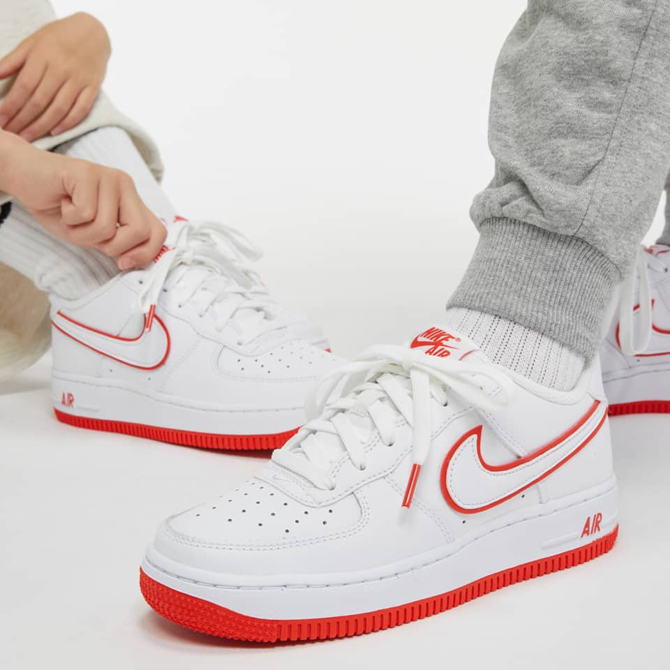 Nike Air Force 1 White Picante Red (GS) DV7762 101