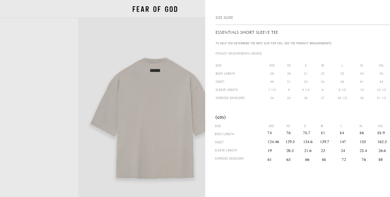 Áo Fear of God Essentials T-Shirt Silver Cloud 125BT232002F