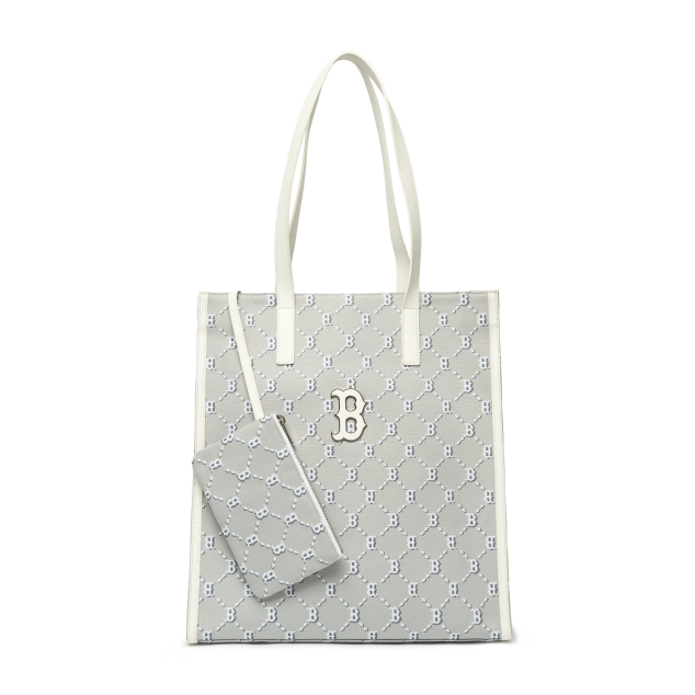 Túi Tote MLB Monogram Diamond Jacquard Boston Red Sox Màu Xám Trắng 3AORM012N-43GRS