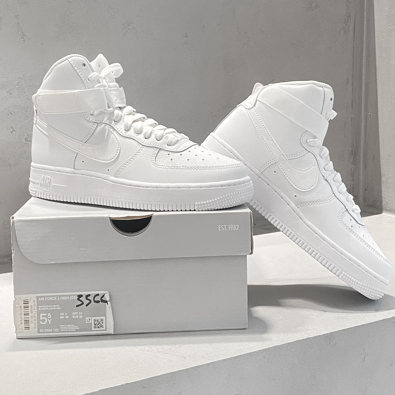Nike Air Force 1 High All White 653998 100