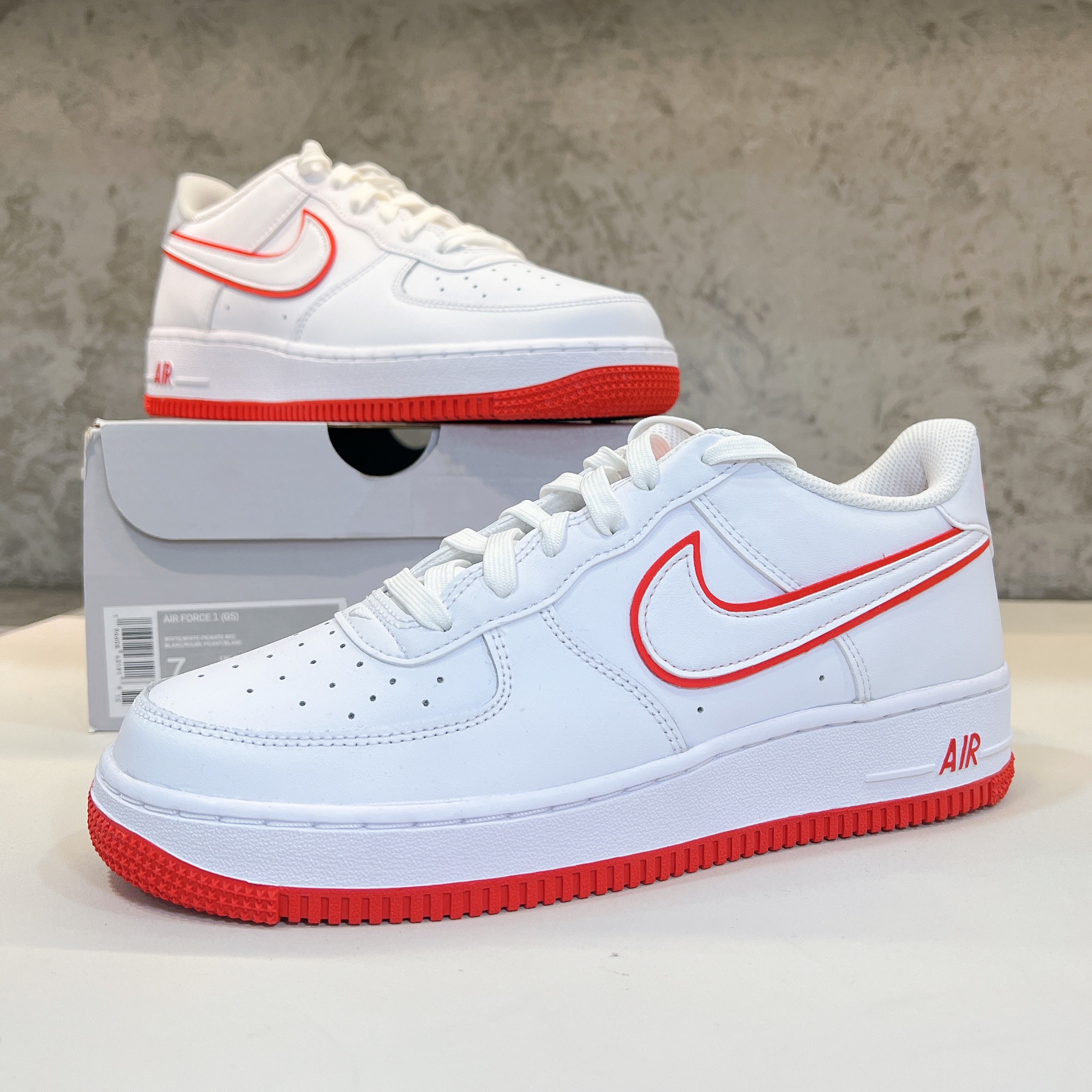 Nike Air Force 1 White Picante Red (GS) DV7762 101