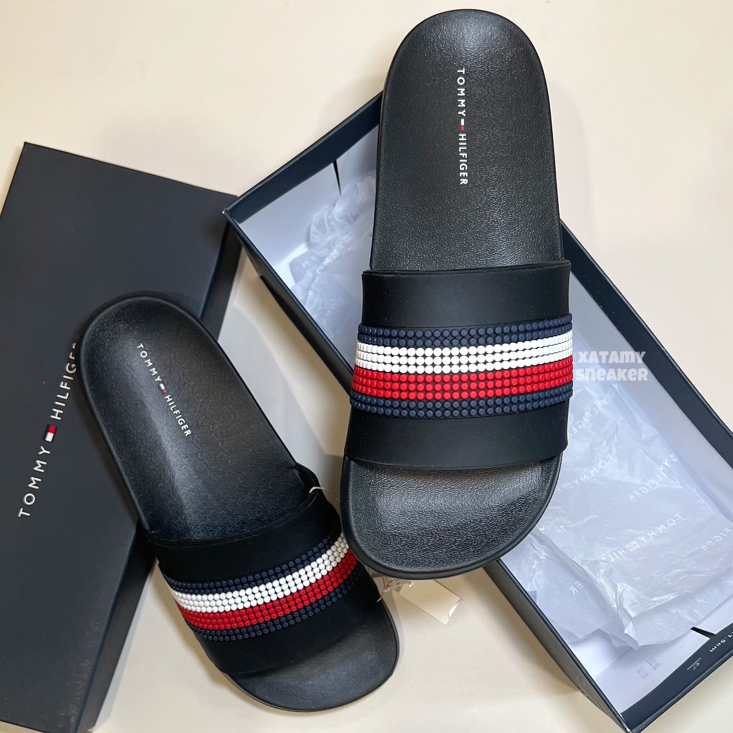 Dép Tommy Hilfiger DIPPI Black Multi