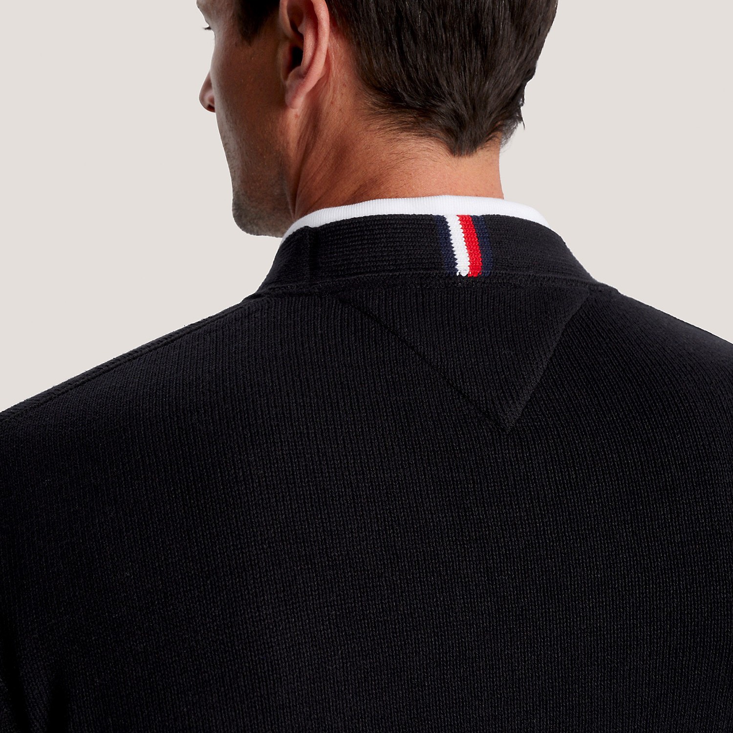 Áo Tommy Hilfiger Jersey Cardigan Flag Logo Black 78J9320 002