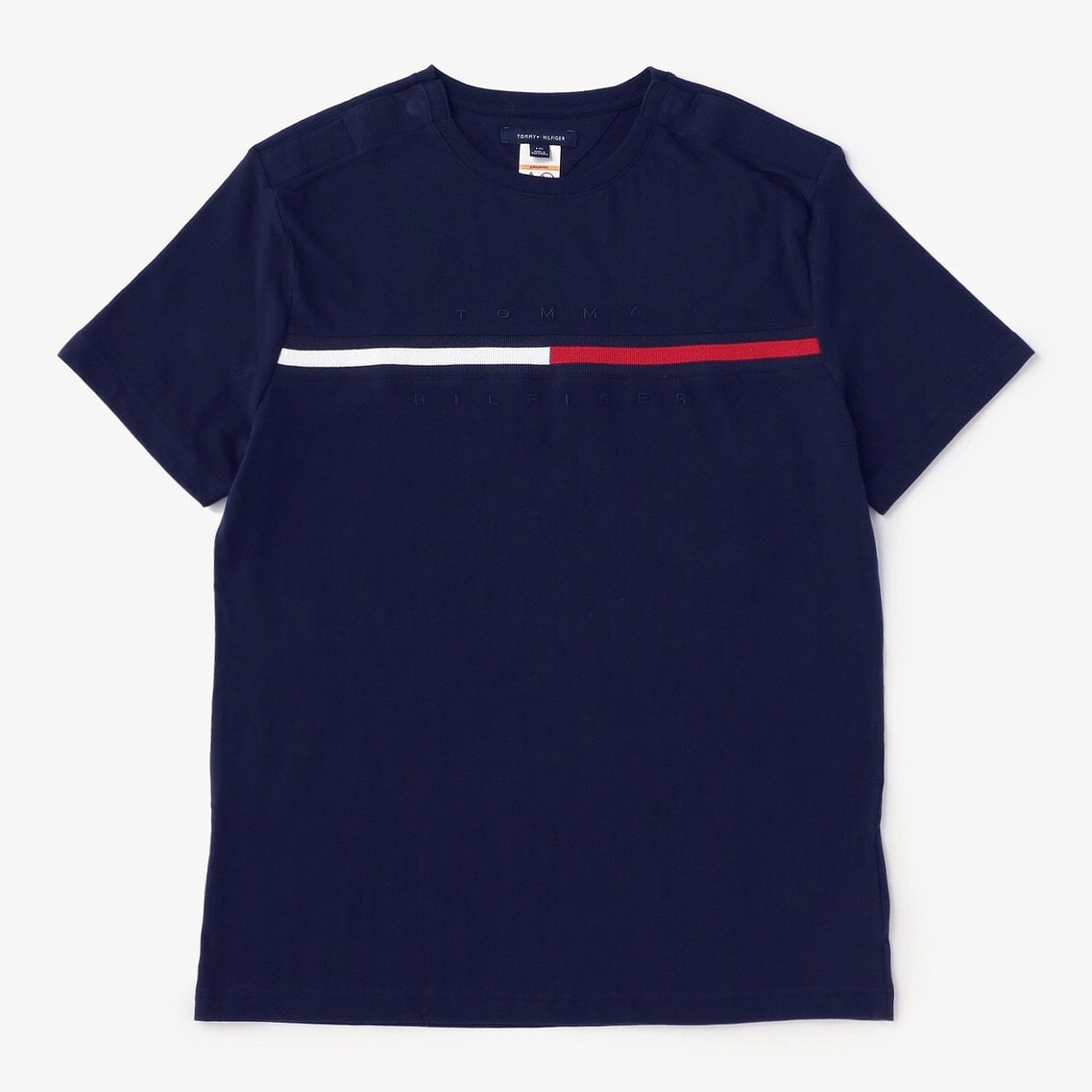 Áo Tommy Hilfiger ADP Essential Flag Logo Navy Chữ Đen 78C7099 475