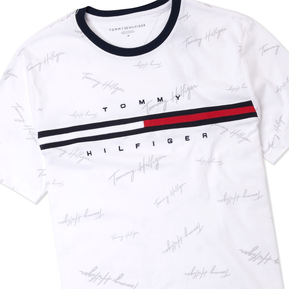 Áo Tommy Hilfiger Essential Script Logo White 78D8510 100