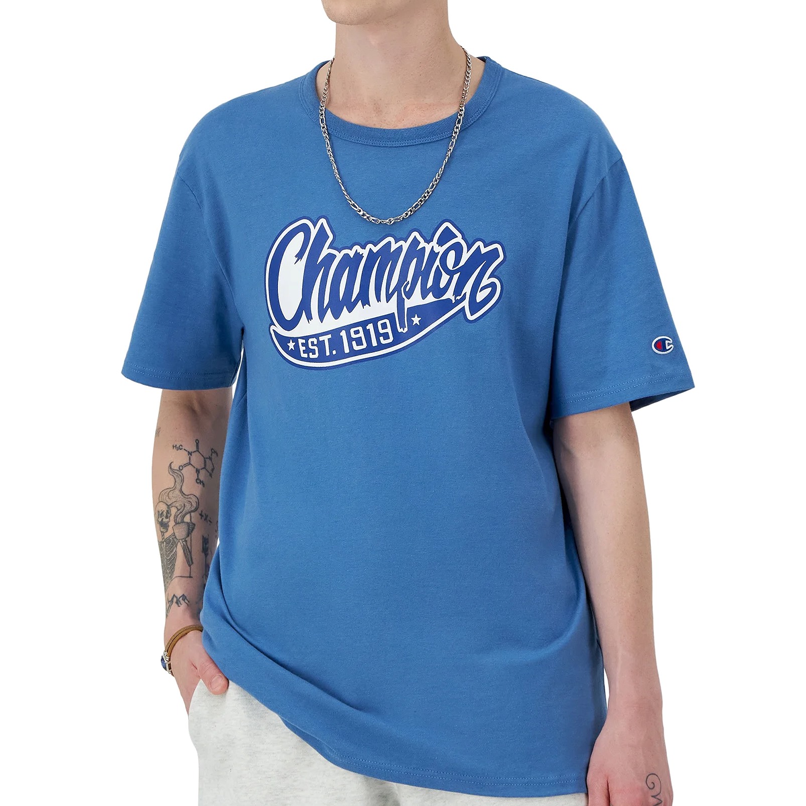 Áo Champion Midweight Tailwind Script Logo Blue T79497