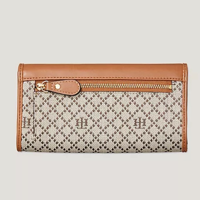 Ví Tommy Hilfiger Logo Flag Wallet Tan Dark Chocolate 69J8710 240