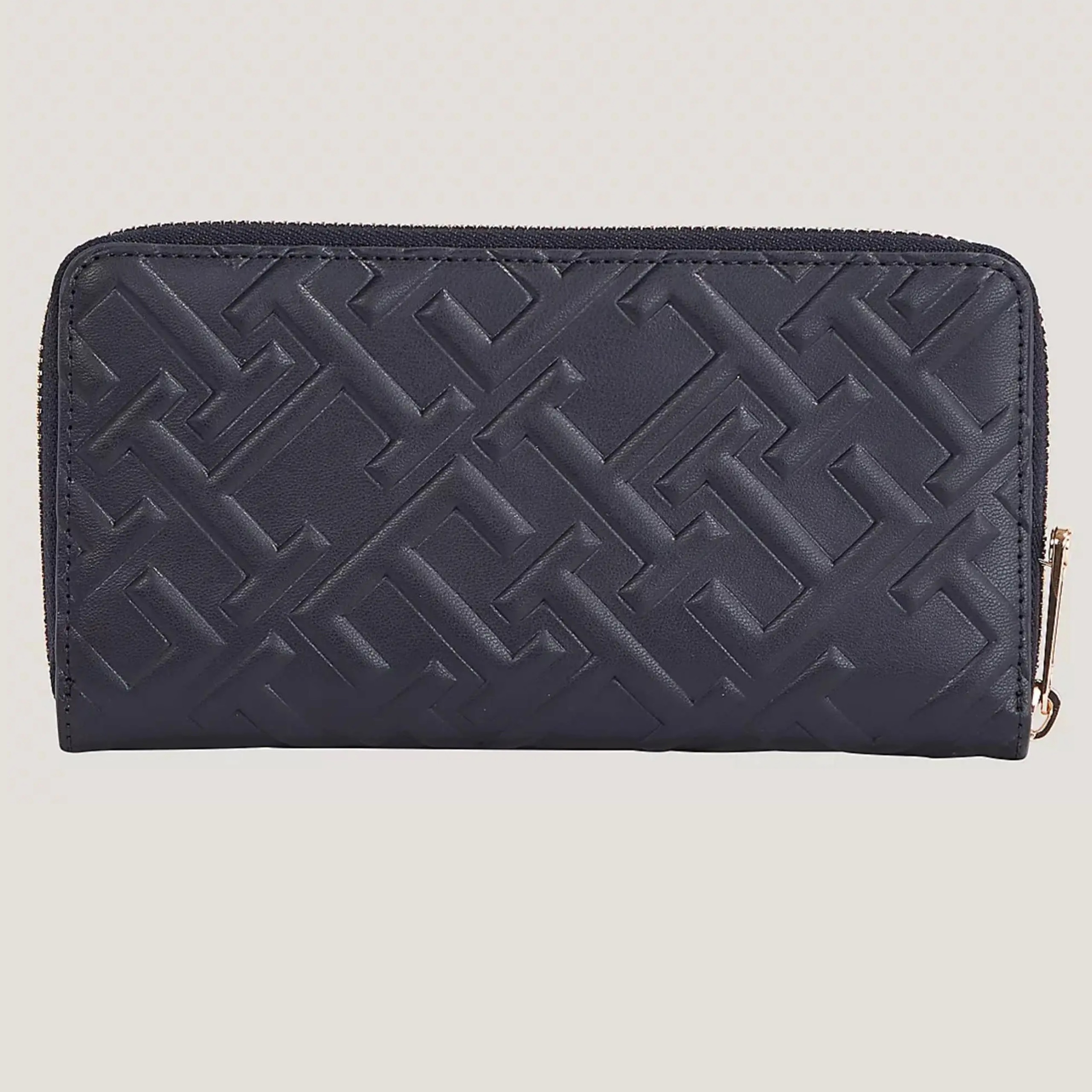 Ví Tommy Hilfiger Iconic Large Zip Wallet Mono Space Blue AW15272 400