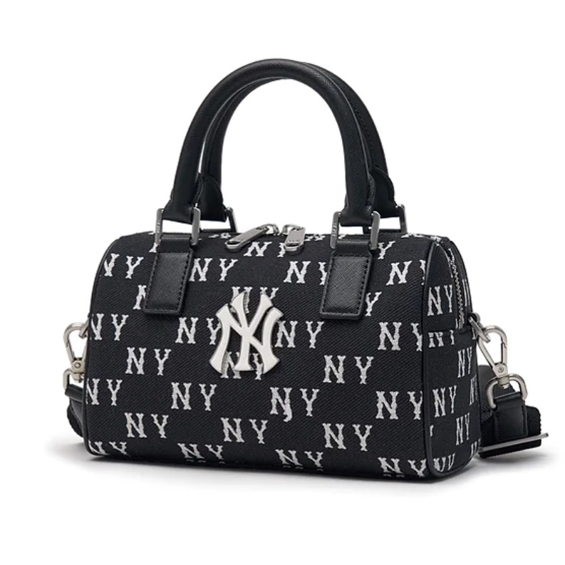 Túi MLB Classic Monogram Jacquard Small Boston Bag NY Black 3ABWS014N 50BKS