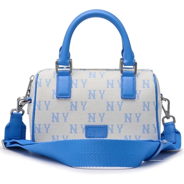 Túi MLB Classic Monogram Jacquard Small Boston Bag NY Sky Blue 3ABWS014N 50SBD