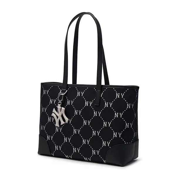 Túi Tote MLB Diamond Monogram Jacquard NY Black 3AORL014N 50BKS