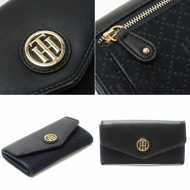 Ví Tommy Hilfiger Flap Wallet Diamond Black Tonal 6941014 990