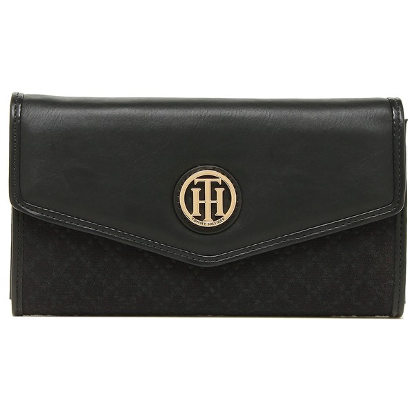 Ví Tommy Hilfiger Flap Wallet Diamond Black Tonal 6941014 990