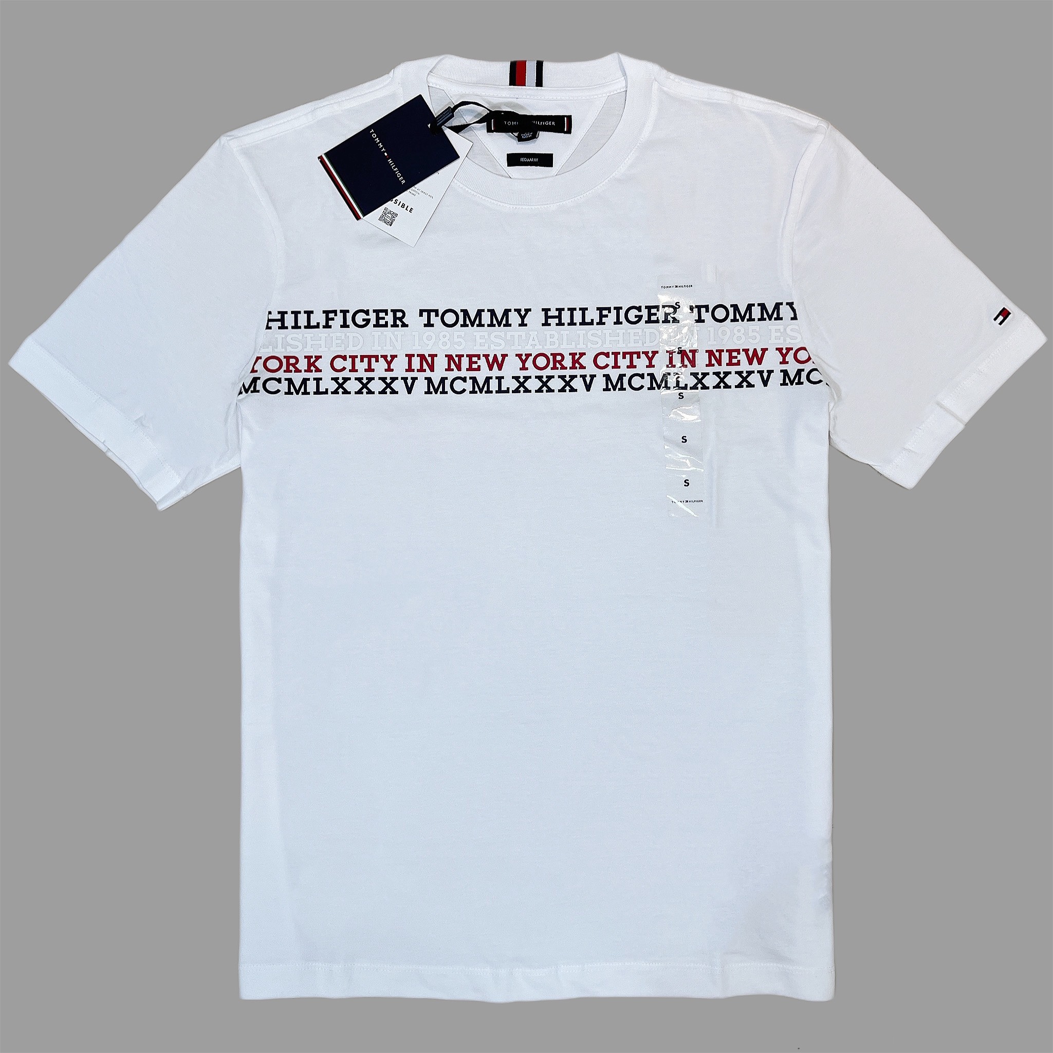 Áo Tommy Hilfiger Center Chest Stripe White MW32618 100