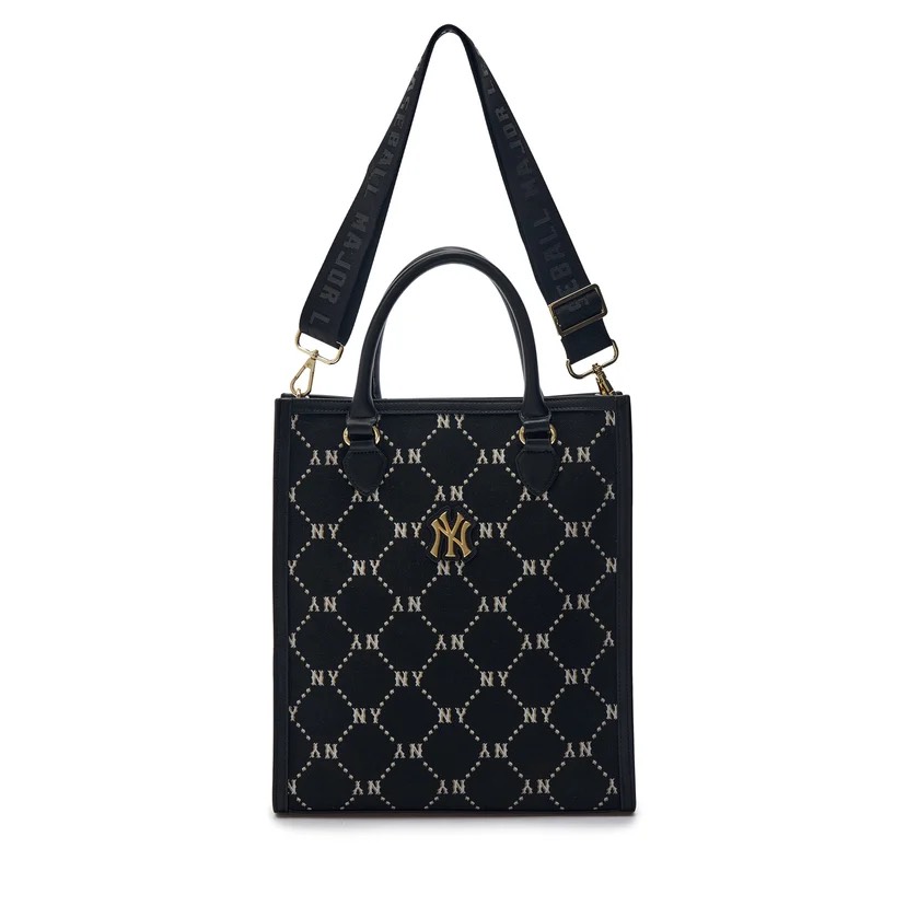 Túi Tote MLB DIA Monogram NY Black 7ACRMD24N 50BKS