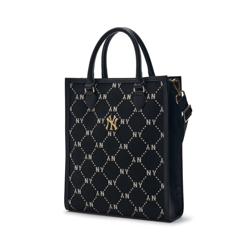 Túi Tote MLB DIA Monogram NY Black 7ACRMD24N 50BKS