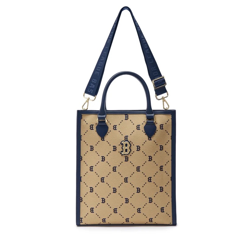 Túi Tote MLB DIA Monogram B Beige 7ACRMD24N 43BGS