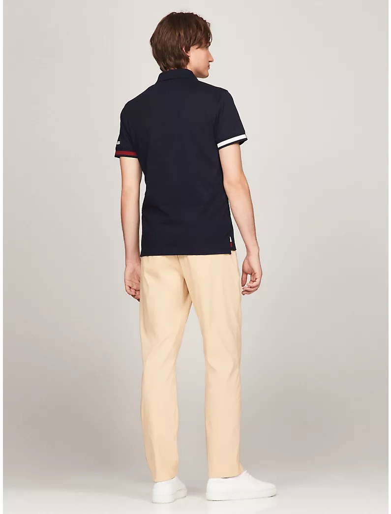 Áo Polo Tommy Hilfiger Slim Fit Flag Cuff Navy 78J9762 410