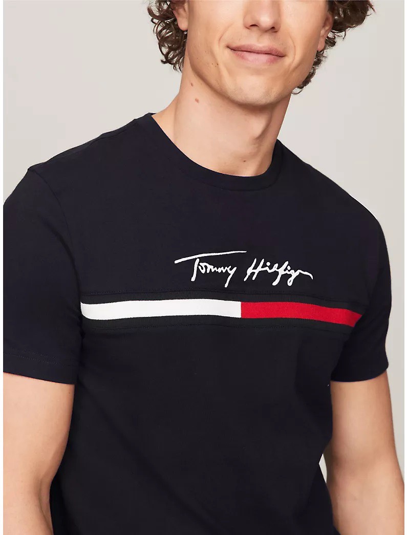 Áo Tommy Hilfiger Flag Logo Thêu Navy 78JA947 410