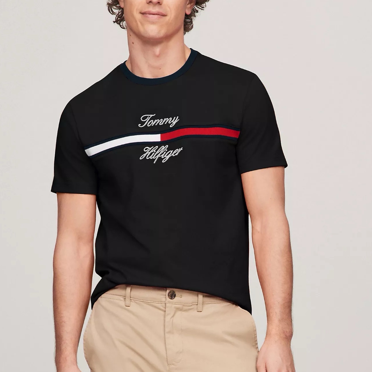 Áo Tommy Hilfiger Flag Logo Autograph Tino Black 78JA945 001