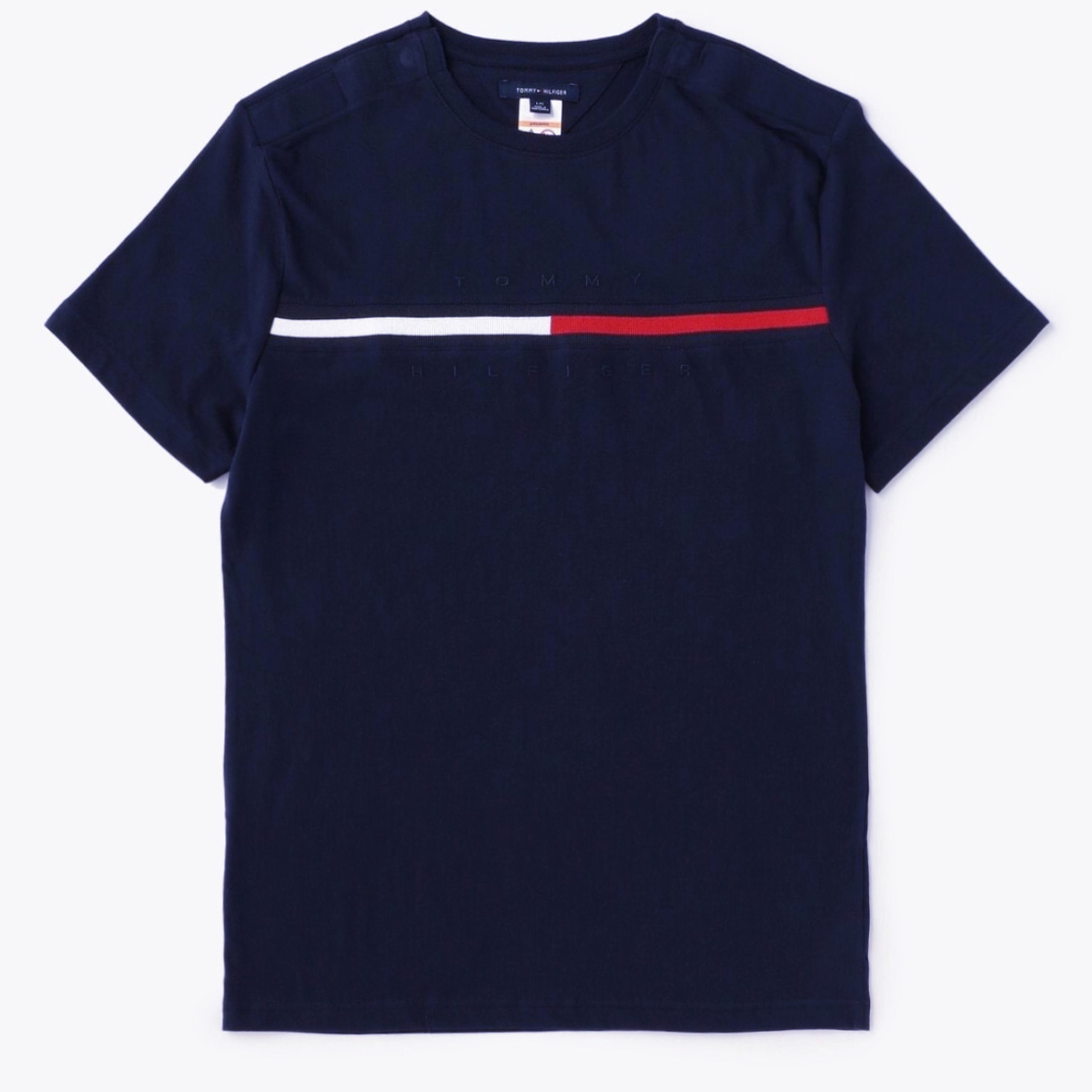 Áo Tommy Hilfiger ADP Essential Flag Logo Navy Chữ Đen 78C7099 475