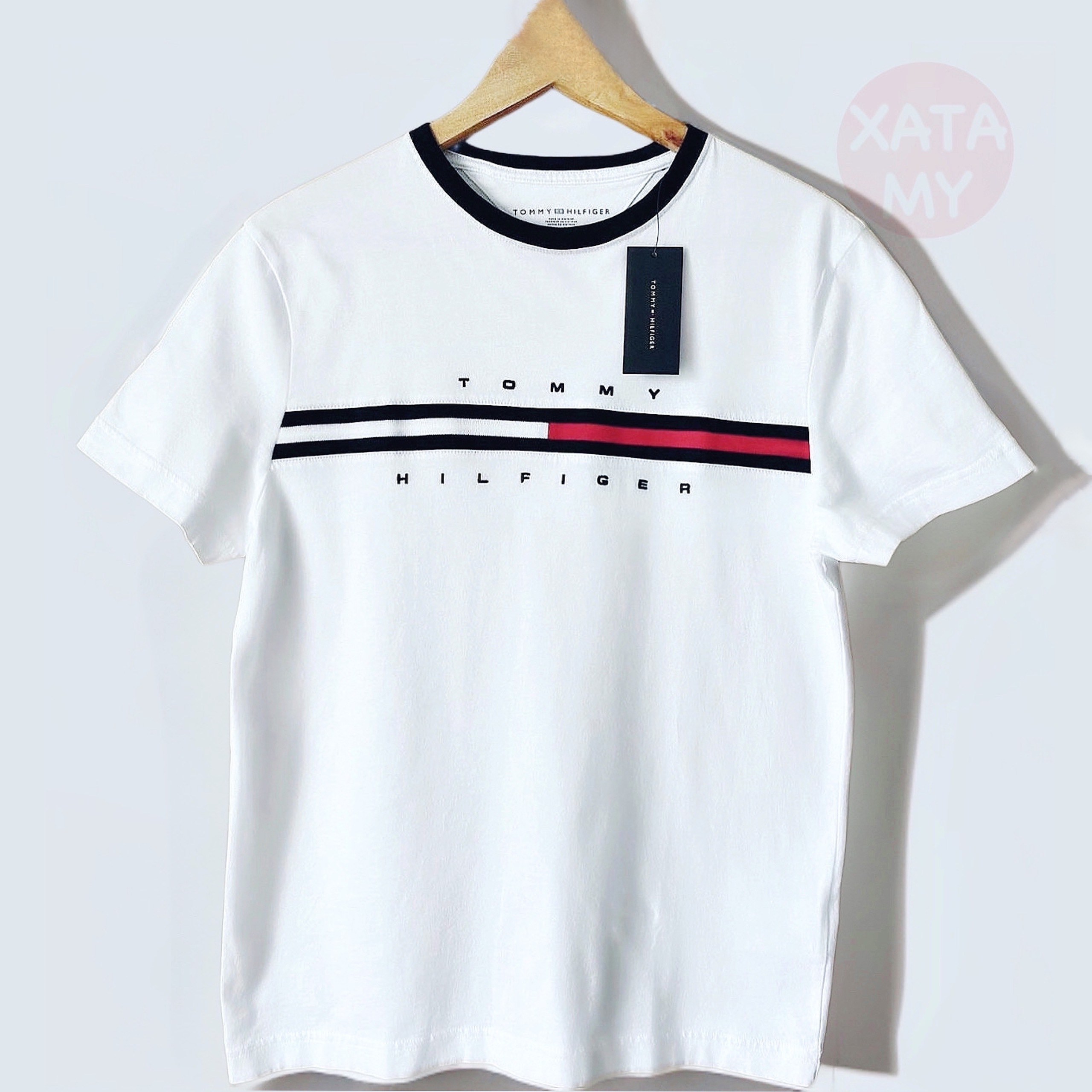 Áo Tommy Hilfiger Essential Flag Logo White 7849807 100