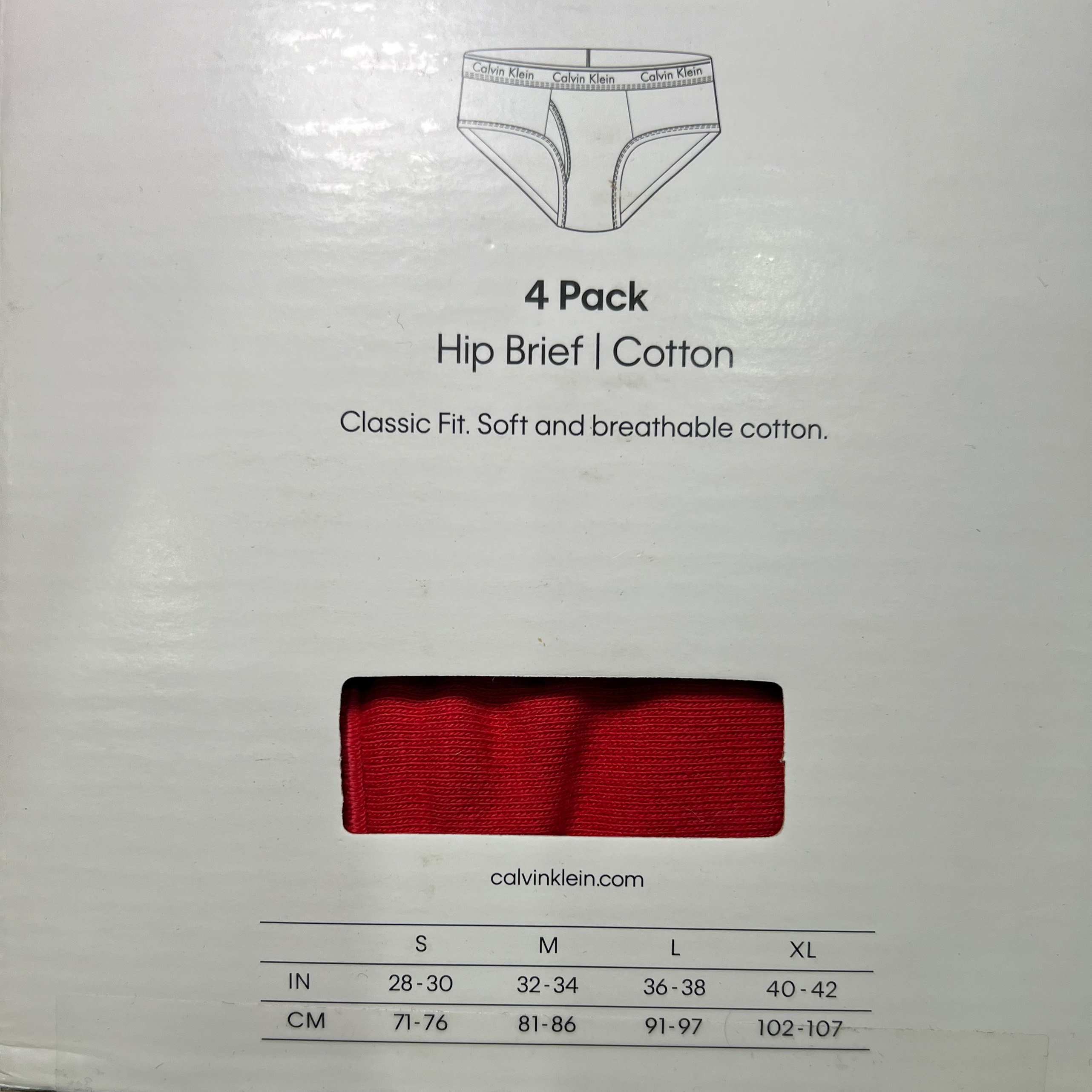 Calvin Klein Men's Underwear 4 Pack Cotton Hip Briefs