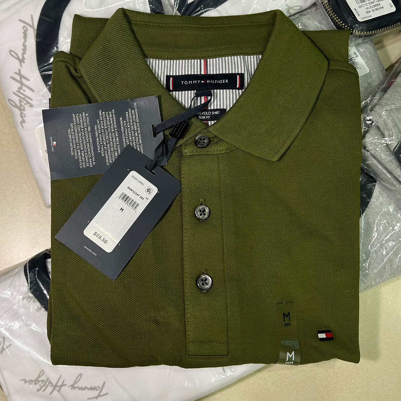 Áo Tommy Hilfiger 1985 Slim Polo Dark Green MW32347 305