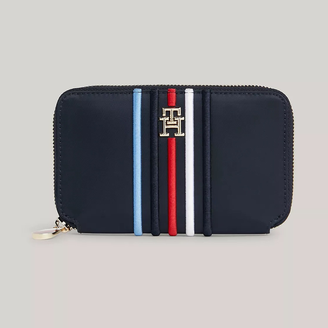 Ví Tommy Hilfiger Stripe Large Zip Wallet Space Blue AW16018 400