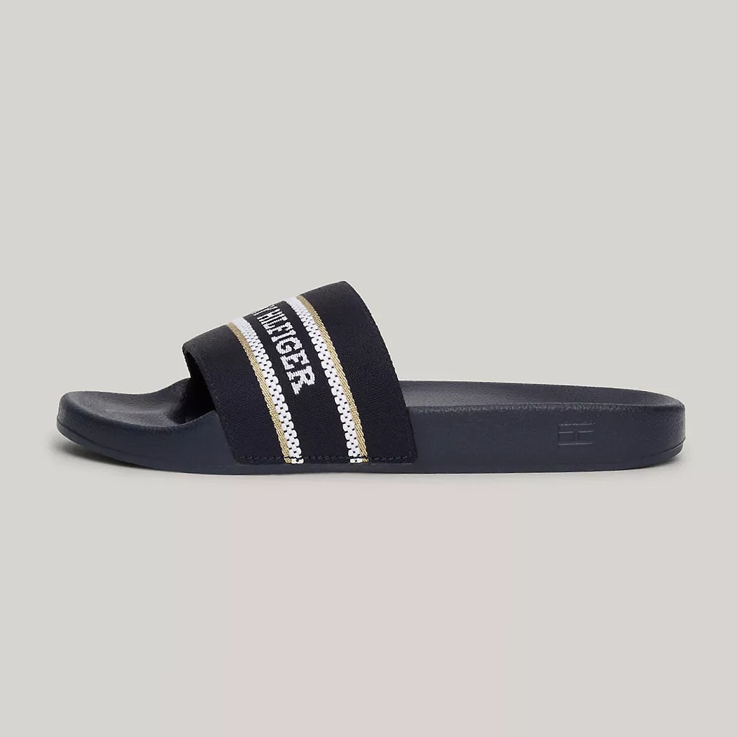 Dép Tommy Hilfiger Jacquard Pool Slide Space Blue FW07845 400