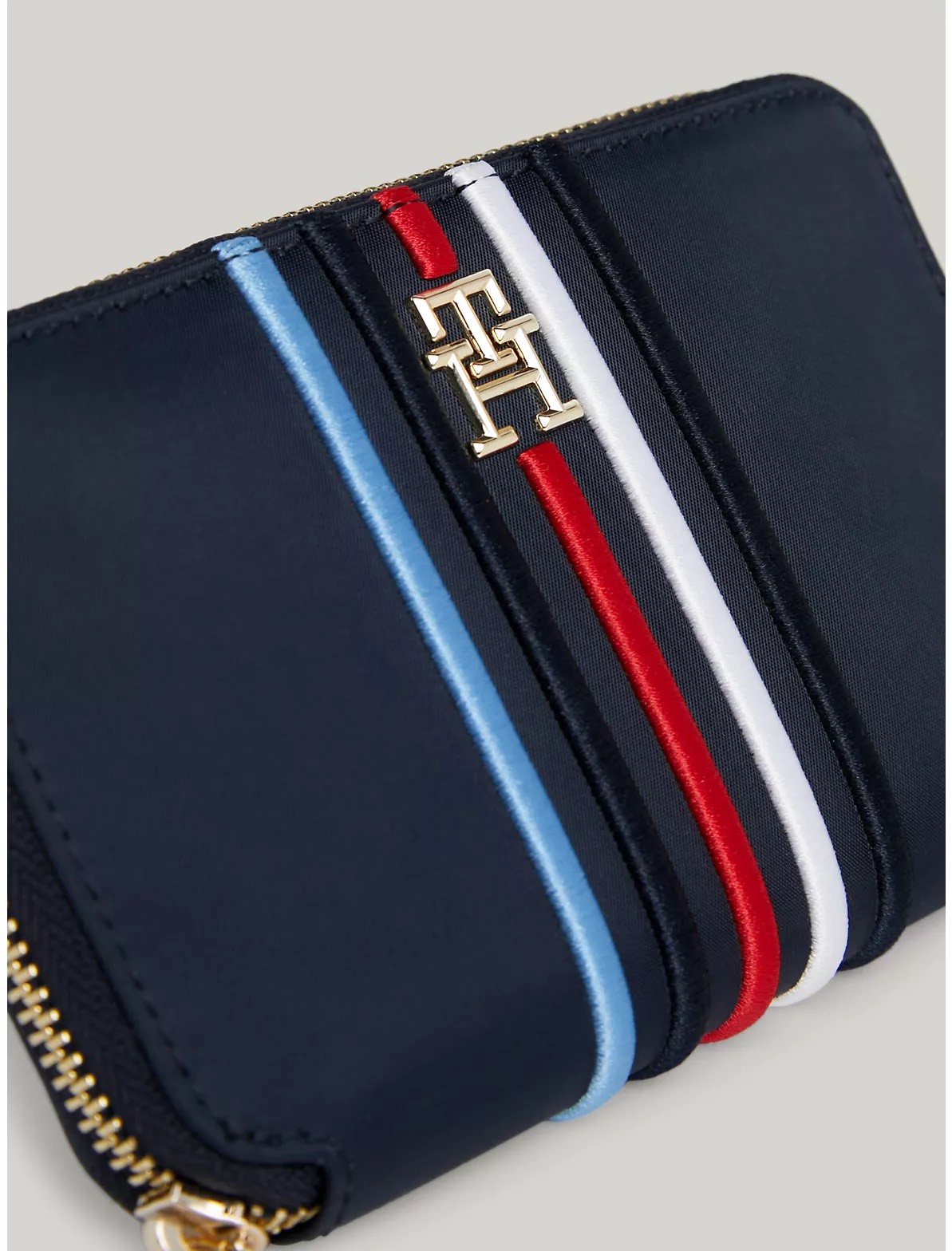 Ví Tommy Hilfiger Stripe Large Zip Wallet Space Blue AW16018 400