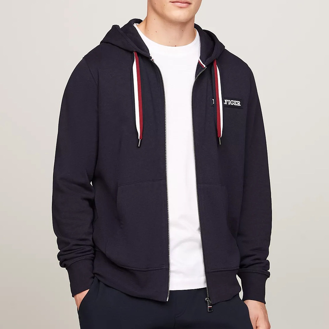 Áo Khoác Tommy Hilfiger Monotype Stripe Zip Hoodie Navy MW33658 400