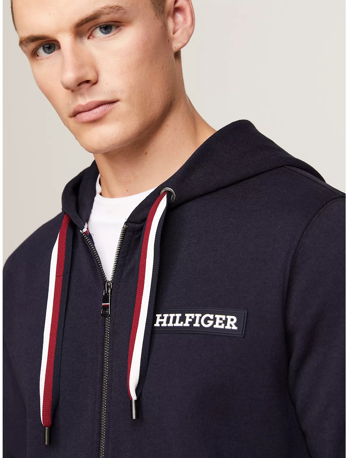 Áo Khoác Tommy Hilfiger Monotype Stripe Zip Hoodie Navy MW33658 400