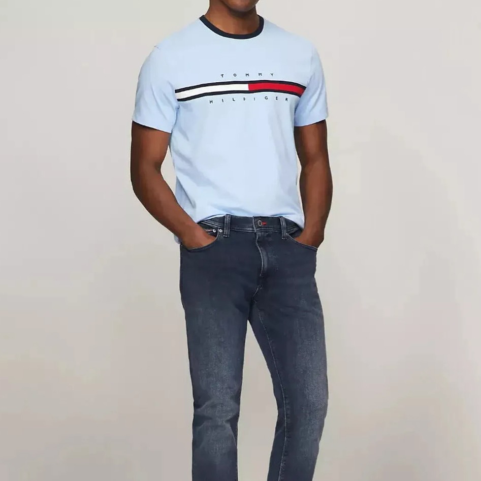 Áo Tommy Hilfiger ESSENTIAL FLAG LOGO Baby Blue 78JA524 430
