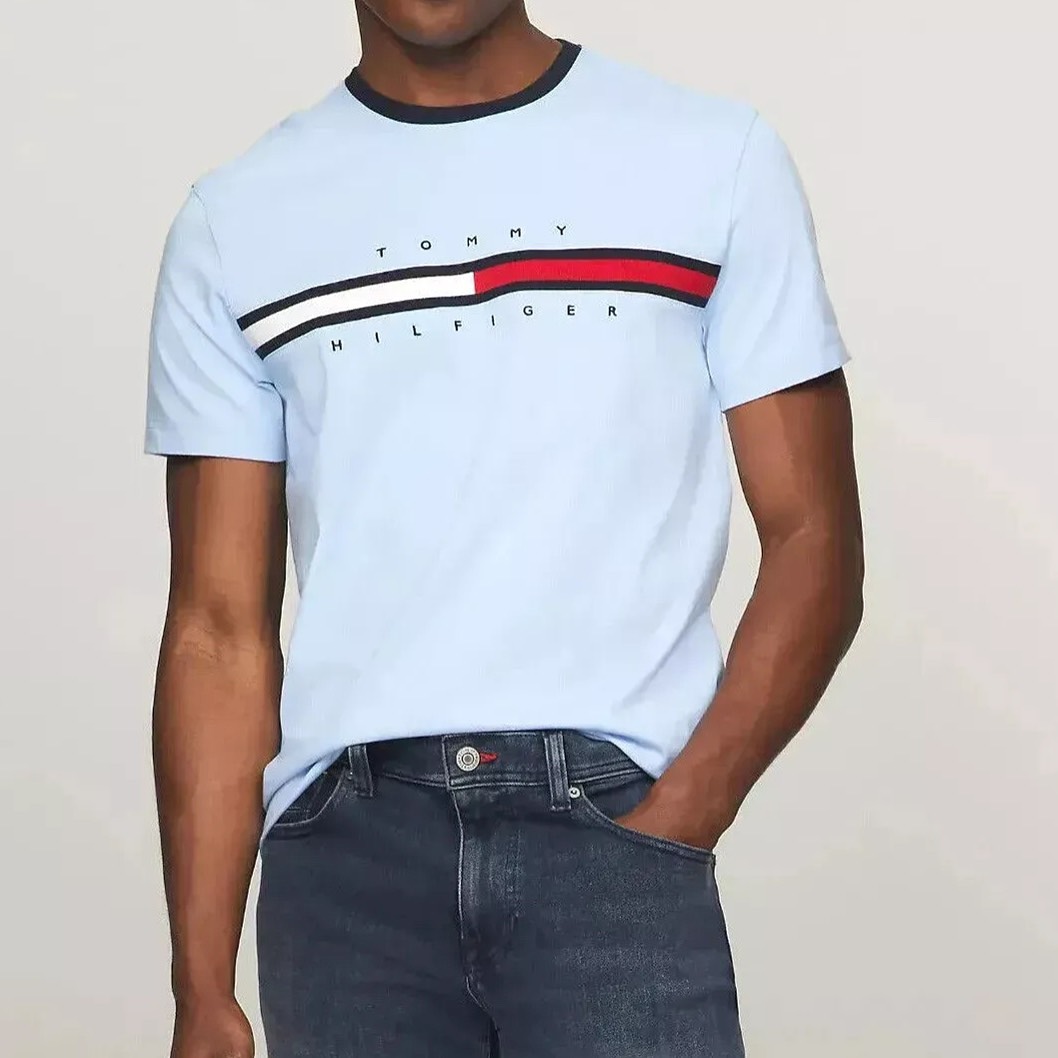Áo Tommy Hilfiger ESSENTIAL FLAG LOGO Baby Blue 78JA524 430