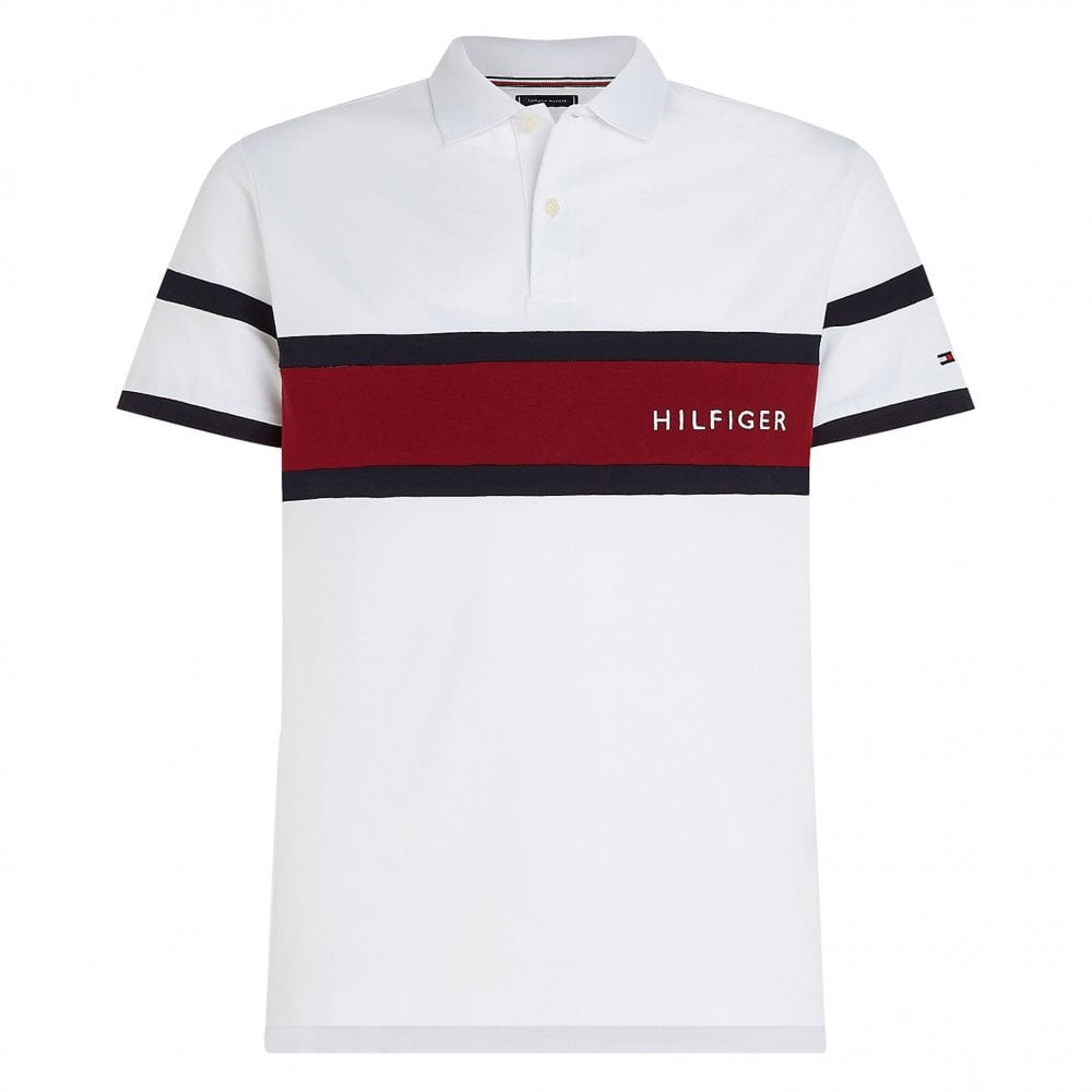 Áo Polo Tommy Hilfiger Regular Fit Colorblock Logo White 78J9767 100