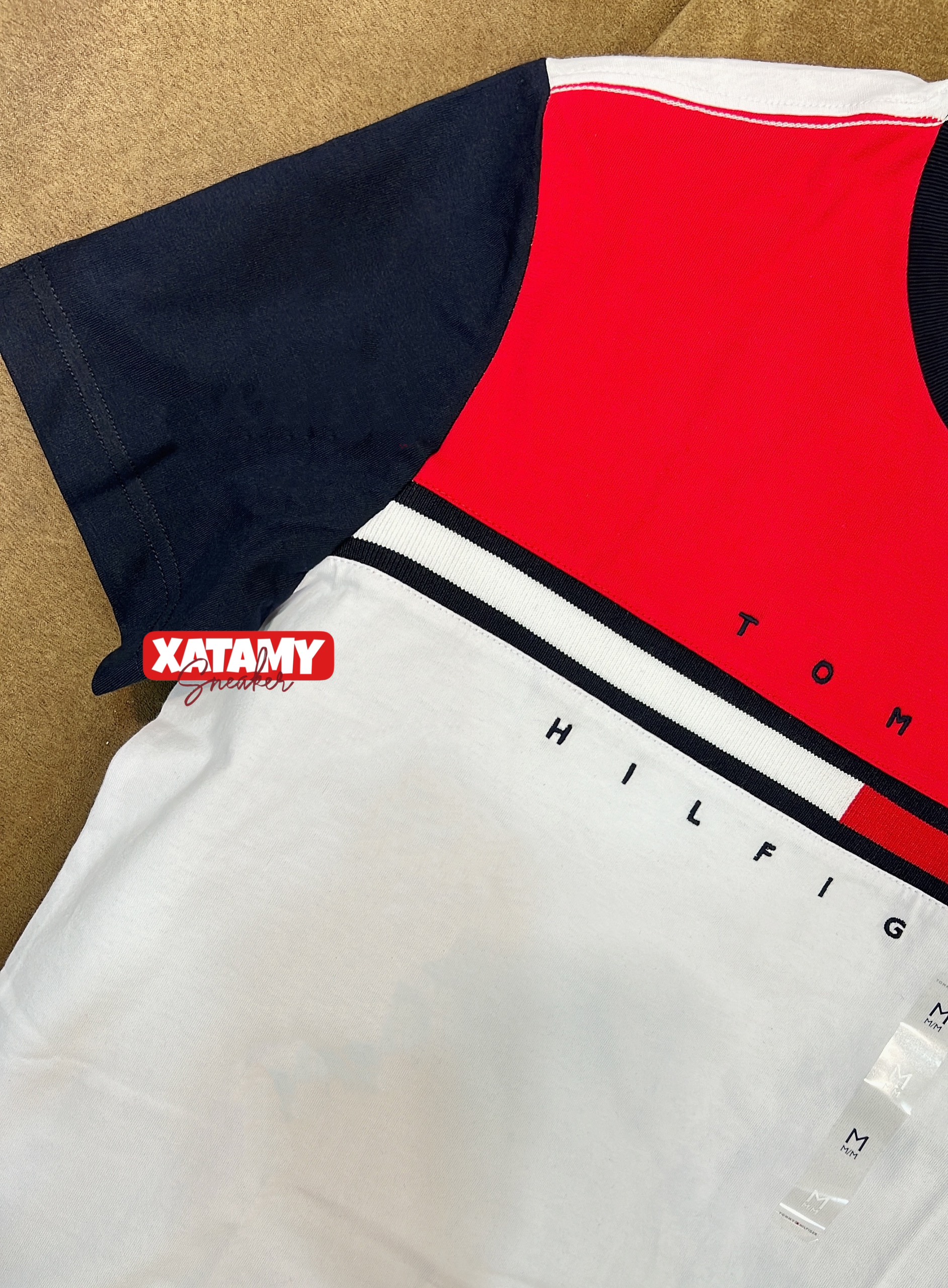 Áo Tommy Hilfiger Colorblock Flag Stripe Logo White Multi 78JB107 100