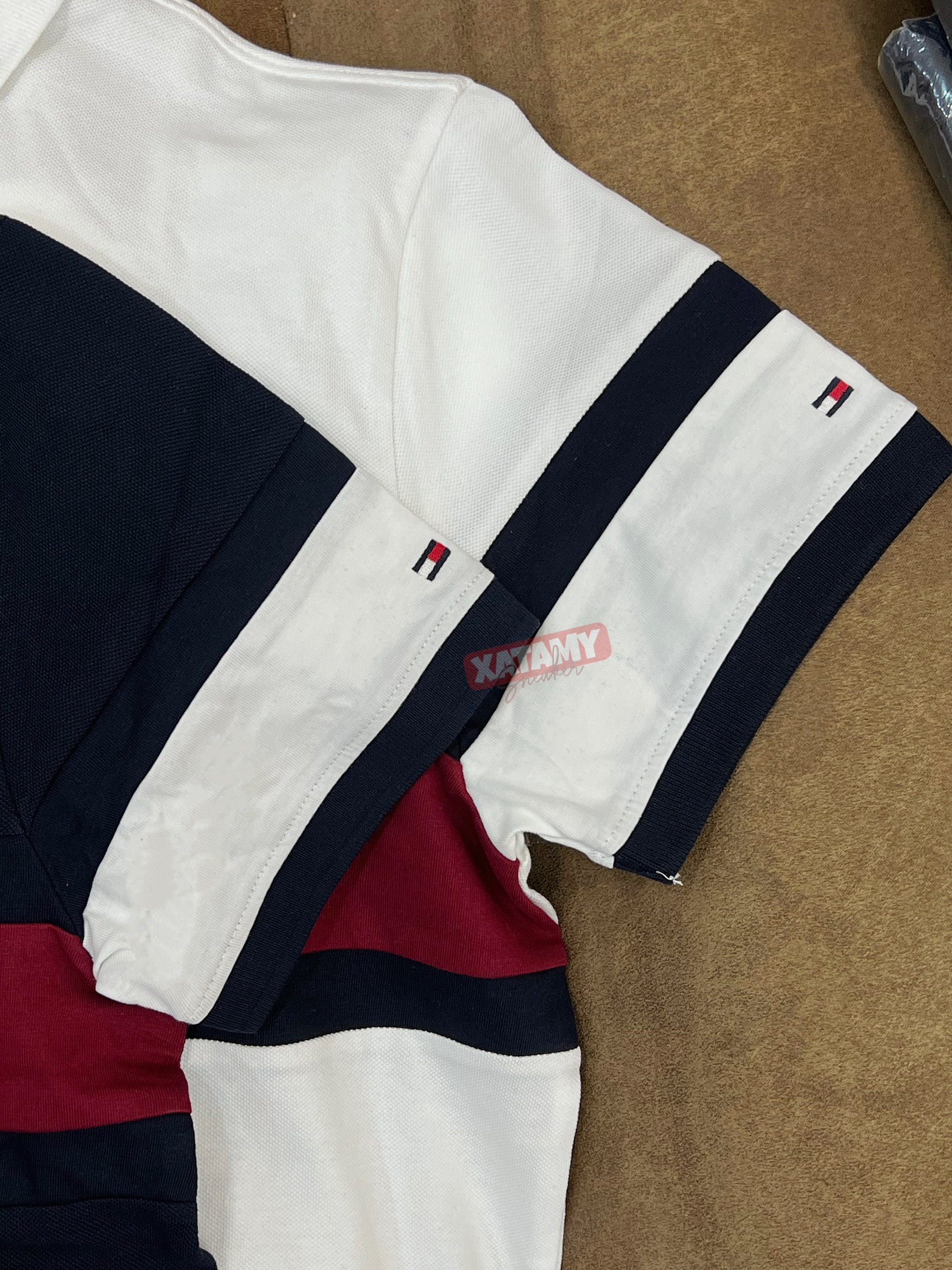 Áo Polo Tommy Hilfiger Regular Fit Colorblock Logo Navy 78J9767 410