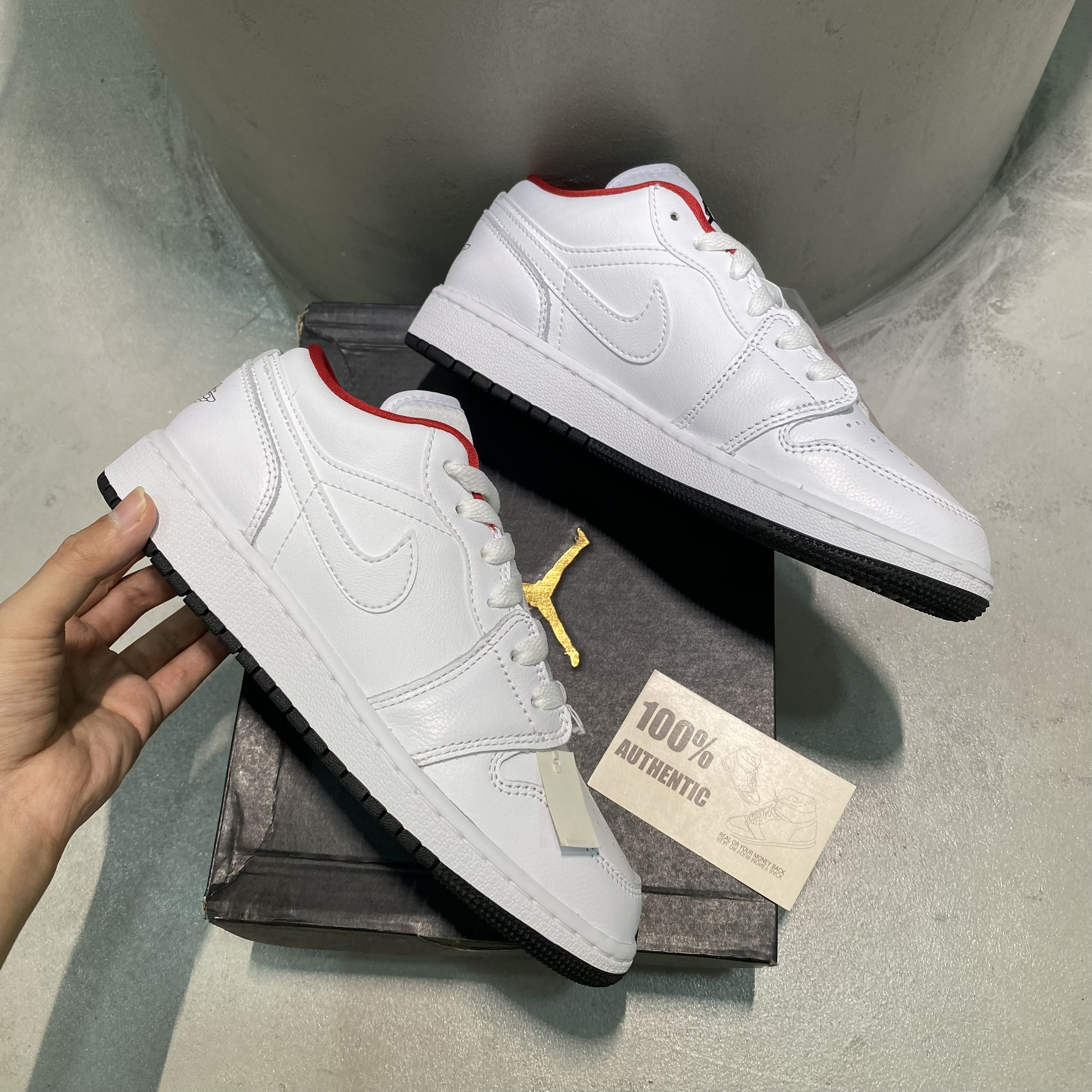 Jordan 1 LOW White Gym Red 553560 164