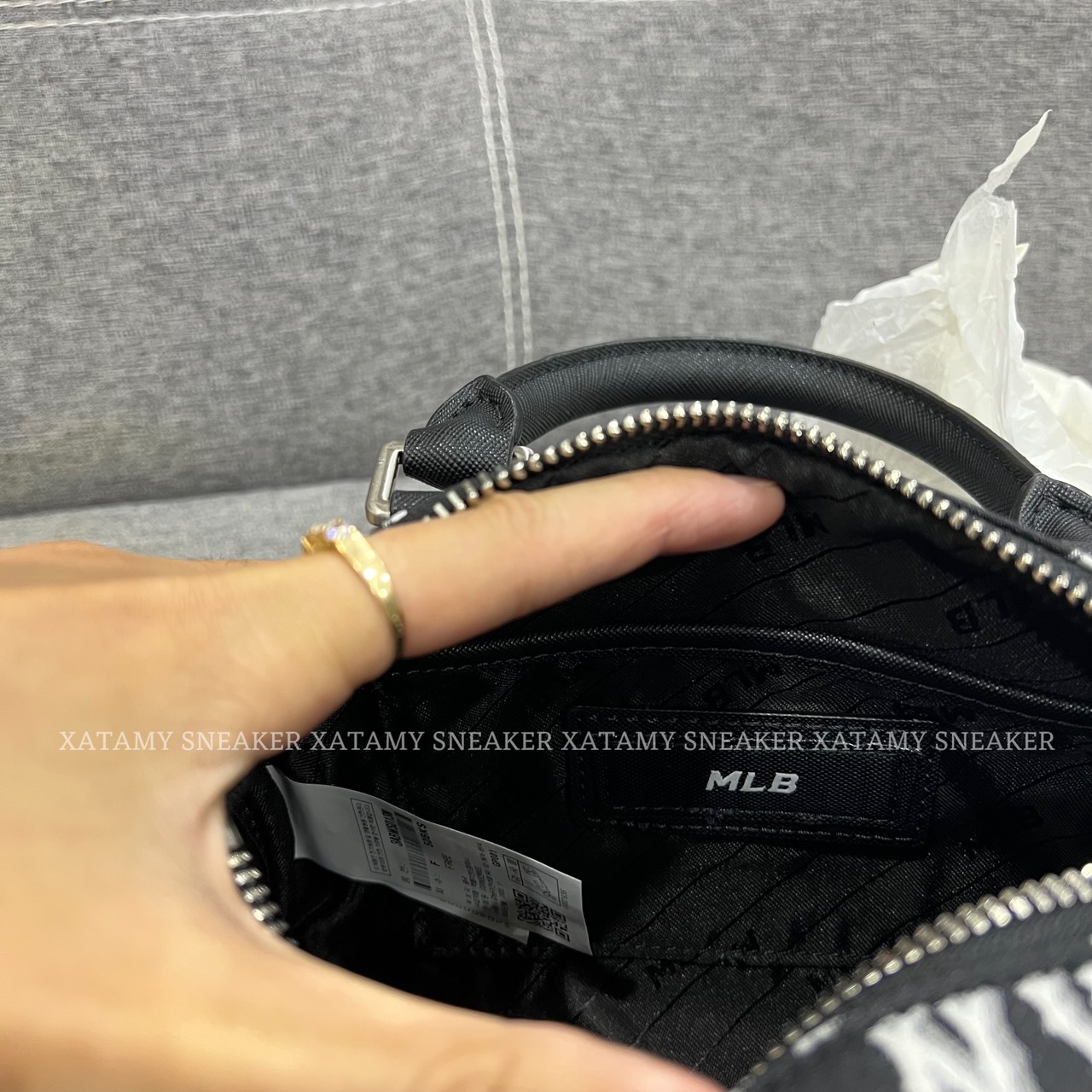 Túi MLB Classic Monogram JQD Boston Bag S NY Black 3ABWS013N 50BKS