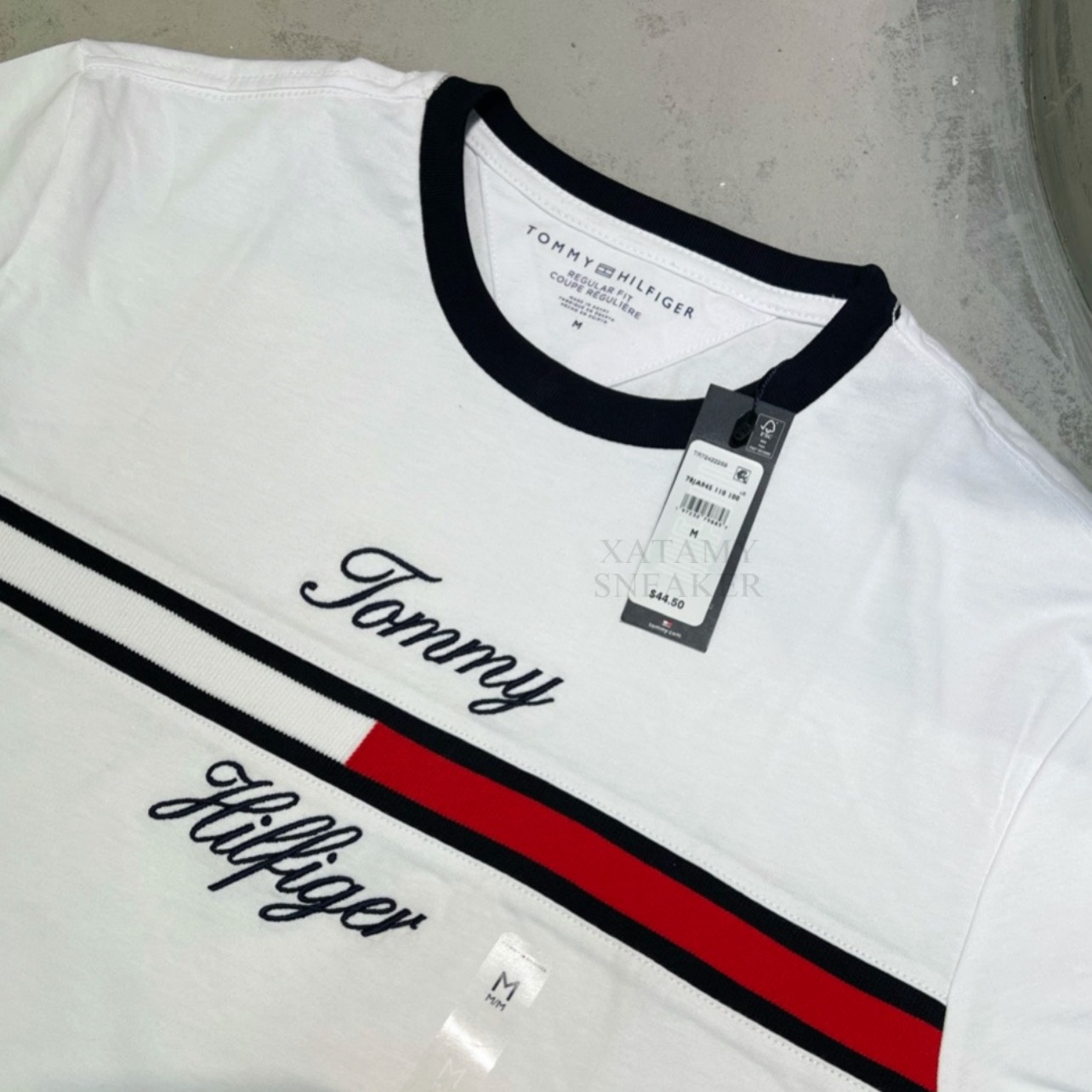 Áo Tommy Hilfiger Flag Logo Autograph Tino White 78JA945 110