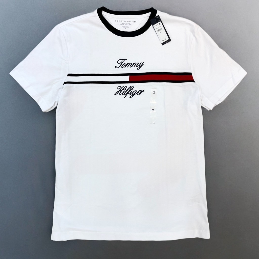 Áo Tommy Hilfiger Flag Logo Autograph Tino White 78JA945 110