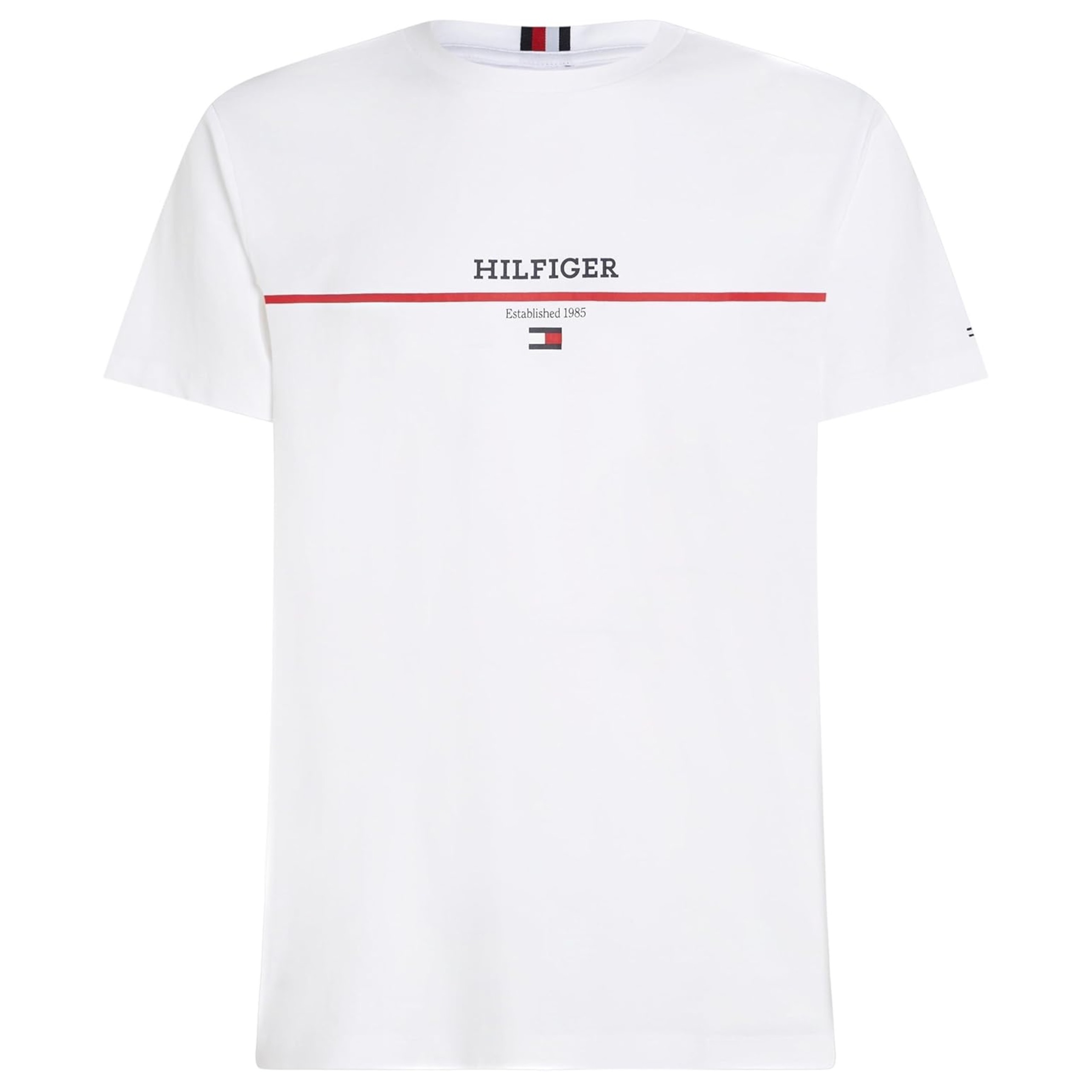 Áo Tommy Hilfiger Stripe Graphic Established 1985 White MW35464 100