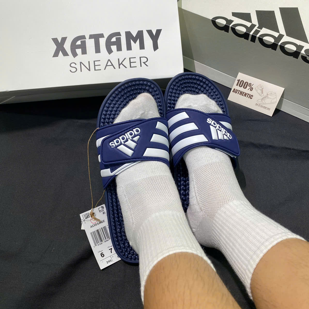 Dép Adissage Dark Blue F35579