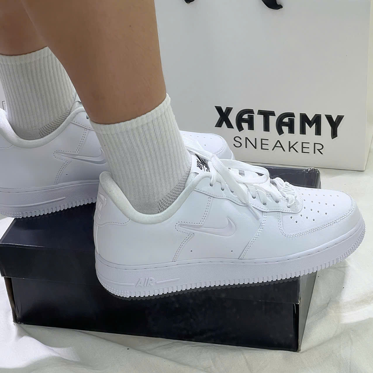 Nike Air Force 1 Just Do It White Multi Color Black FB8251 100