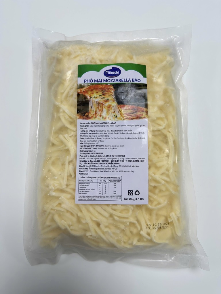 Phô Mai Úc bào sợi túi 1kg