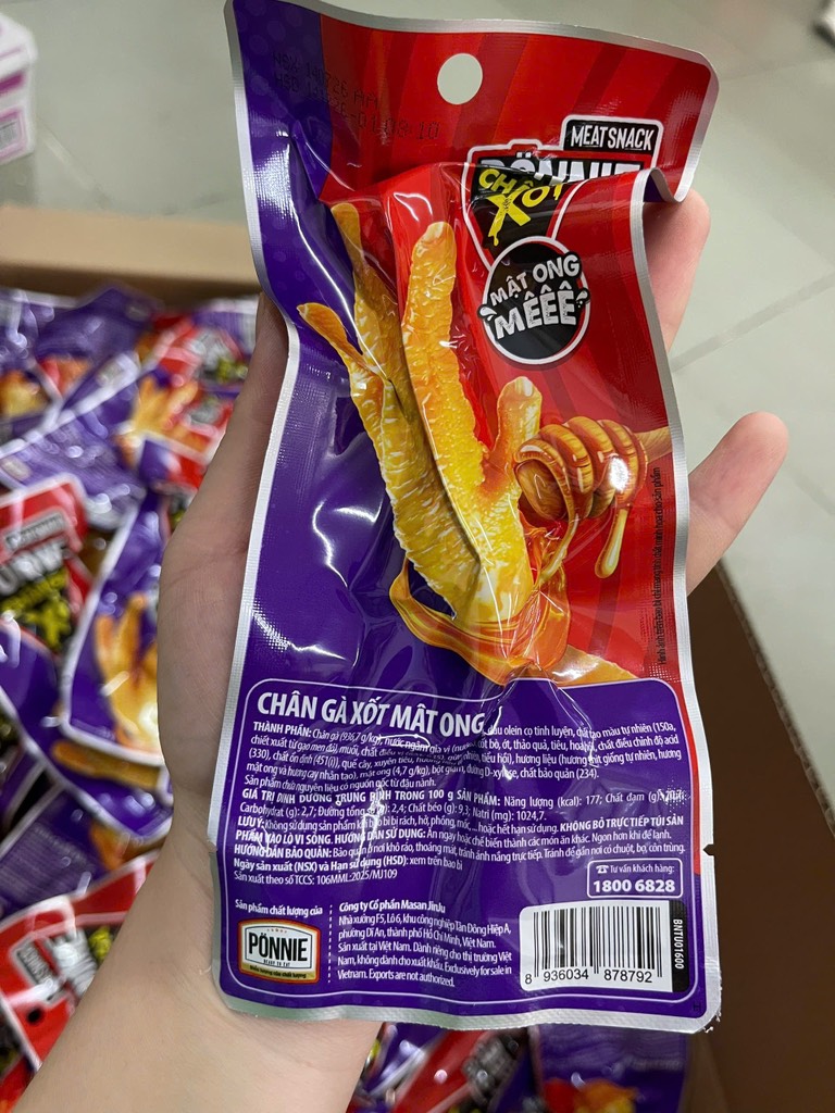 Combo 10 bich Chân gà xốt mật ong Ponnie 1chân 33g có xương